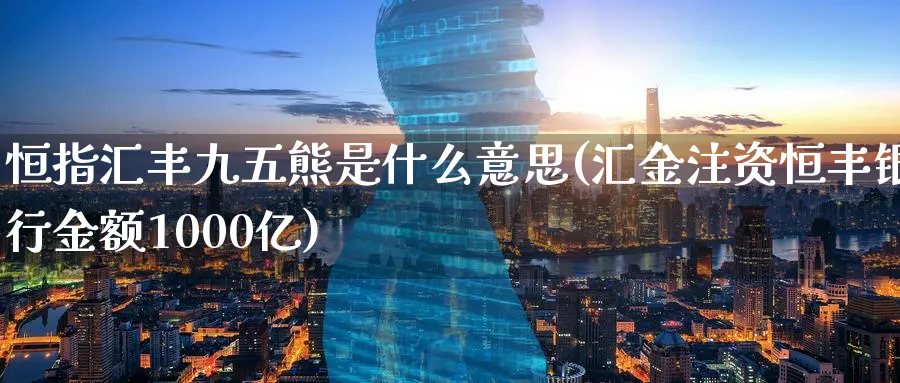 恒指汇丰九五熊是什么意思(汇金注资恒丰银行金额1000亿)_https://www.tian1ad.com_黄金期货_第1张