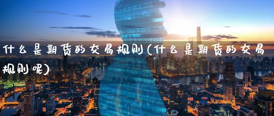 什么是期货的交易规则(什么是期货的交易规则呢)_https://www.tian1ad.com_铜期货_第1张